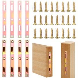 MorningRo 4 Pair 5" Bed Rail Fasteners Bed Rail Brackets with Screws Heavy Duty Bed Frame Rail Hardware Bed Rail Connectors Bed Frame Replacement Parts for Furniture Bed Wood