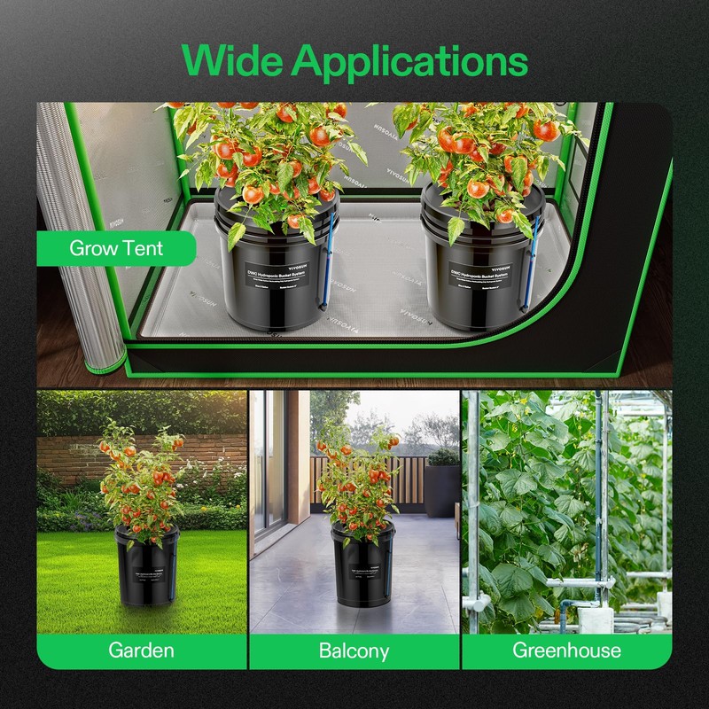 VIVOSUN DWC Hydroponics Grow System with Top Drip Kit, 5-Gallon