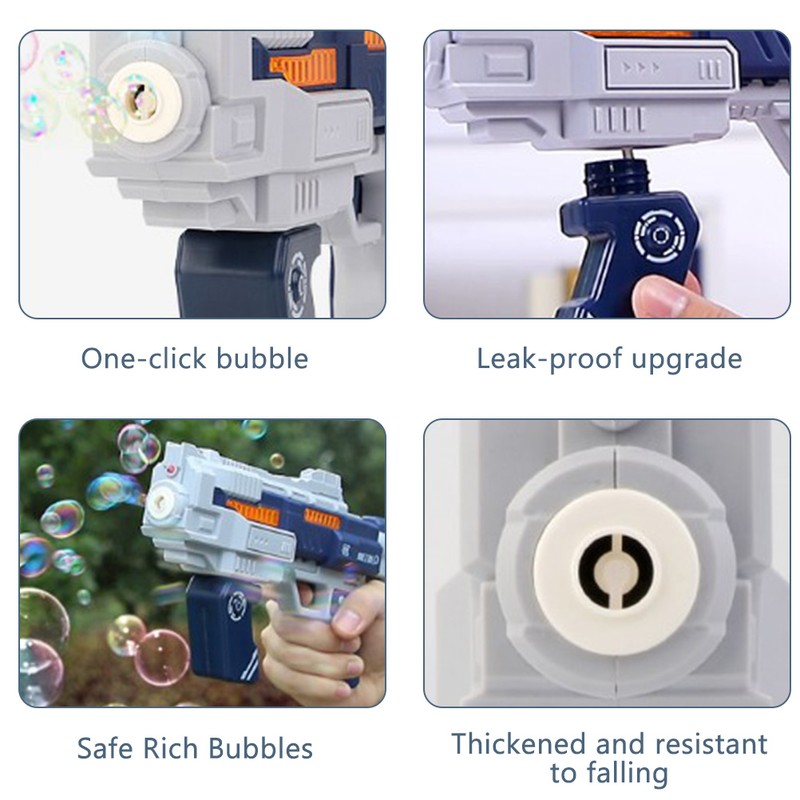 Electric Bubble Machine Gun for Kids Summer Soap Water Bubble