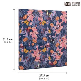 Pukka Pad, Bloom A4 Preloaded Rollbound Ringbinder – includes Personal Details and Planner Pages – Comes Preloaded with 5-Part Dividers – Standard D-Ring Mechanism - Blue