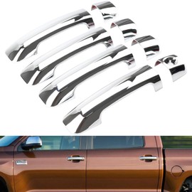 AUCERAMIC Chrome Door Handle Covers for 2007-2019 Toyota Tundra Crew Max Cab with Driver Keyhole 2 Door 4 Door