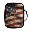 Suobstales Cross American Flag Print Bible Cover Bible Case for