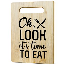 Funny Bamboo Cutting Board Cooking Board, It's Time To Eat, Birthday Gifts for Mom Wife Aunt Grandma Family Member, Kitchen Home Decor Gift -48