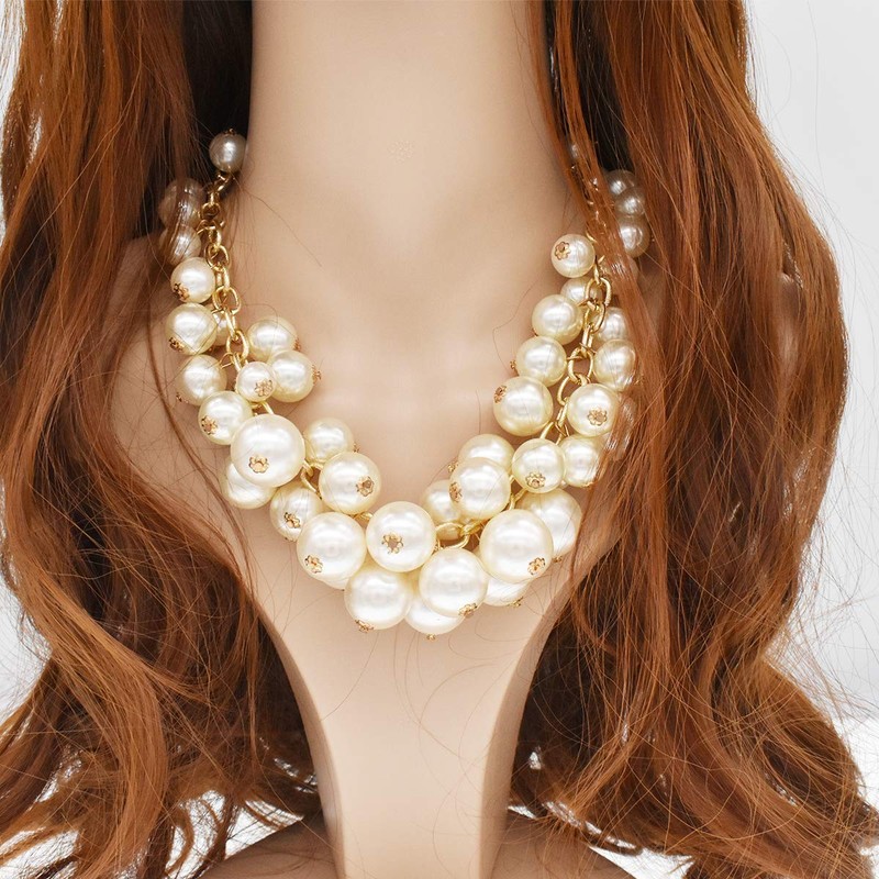 MeliMe - Juego de collar de perlas para mujer, múltiples