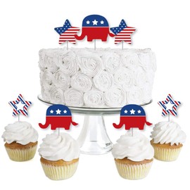 Election Republican – Decoración para cupcakes de postre – político 2020 Election Party Clear Treat Picks – Juego de 24