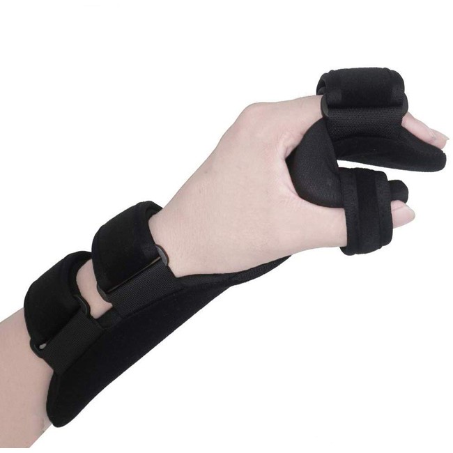 Soft Resting Hand Splint Night Wrist Splint Support Immobilizer Finger Wrist Fracture Fixation Scaffold for Stroke Hand Pain Tendinitis Sprain Fracture Arthritis Dislocation (Large, Left)