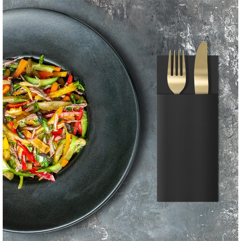 VelaHub Soft Point 50 Cutlery Napkins, High-Quality Disposable Napkins, 32