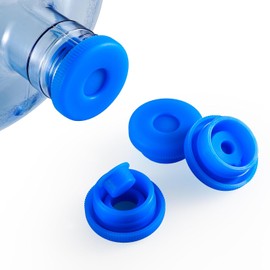 5 Gallon Water Jug Cap Reusable, Non-Spilling 55mm Water Bottle Dispenser Caps, Silicone 5 Gal Jug Replacement Caps Lids Anti Splash (Ocean Blue, 3 Pack)