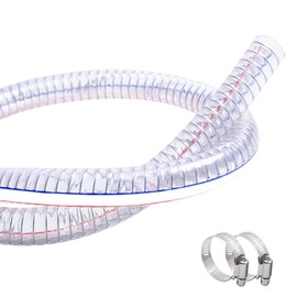 QuQuyi 2 Inch ID x 2-1/4 Inch OD Heavy Duty Steel Wire Suction PVC Flexible Tubing High Pressure UV Chemical Resistant Thick Vinyl Hose Tube, 6.6 FT