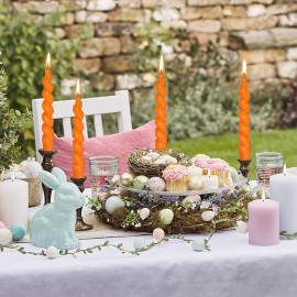 7.5 Inch Taper Candles Candle Sticks Handmade Unscented Smokeless Twisted Candlesticks for Wedding Home Party(Orange)color: Orange, size: 7.5in