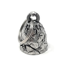 Bravo Bells Viking Ravens Biker Bell – Norse Motorcycle Guardian Keychain – Pewter Rider Accessory – Made in the USA