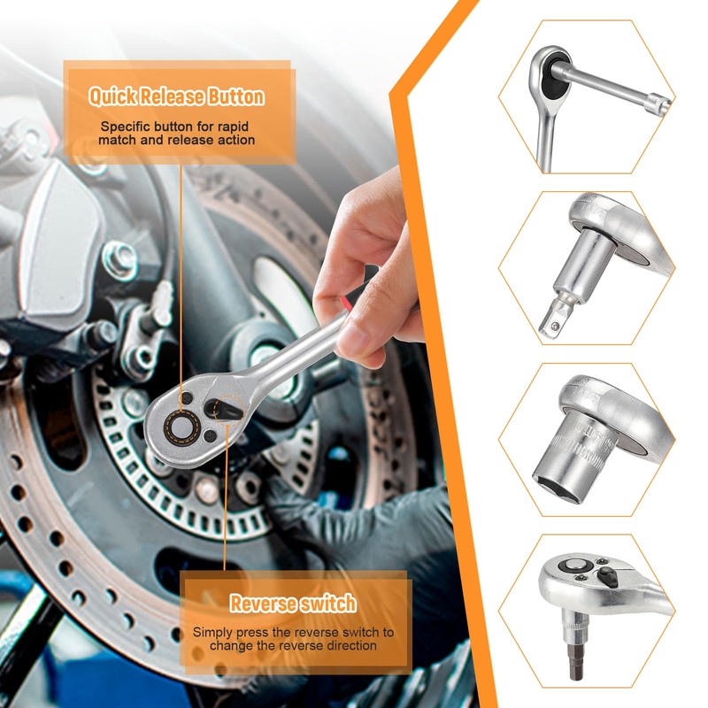 Faankiton 53-Piece Socket Spanner Set, Ratchet Box 1/4 Inch Socket