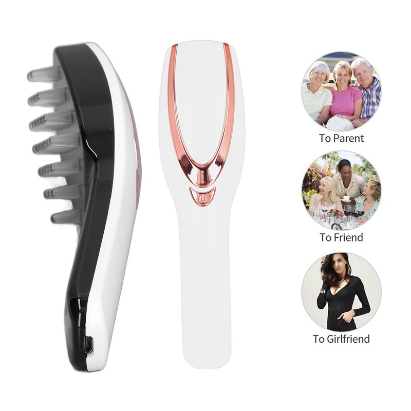 Electric Light Therapy Massage Comb Red Blue Light Vibrate Phototherapy