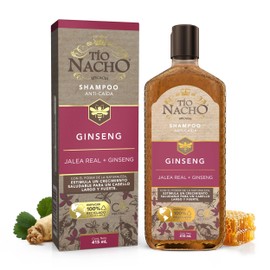 TÍO NACHO - Shampoo Anti-Caída. Estimula y fortalece crecimiento saludable de la fibra capilar, con jalea real y extractos de ginseng, romero, aloe...