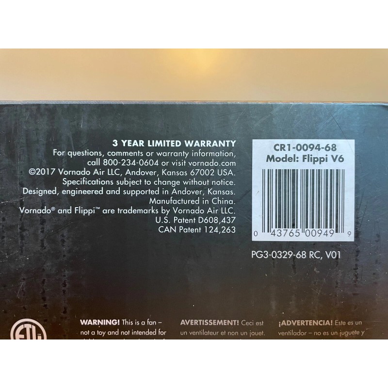 Vornado Flippi V6 Compact Oscillating Vortex Circulator Fan - ORANGE