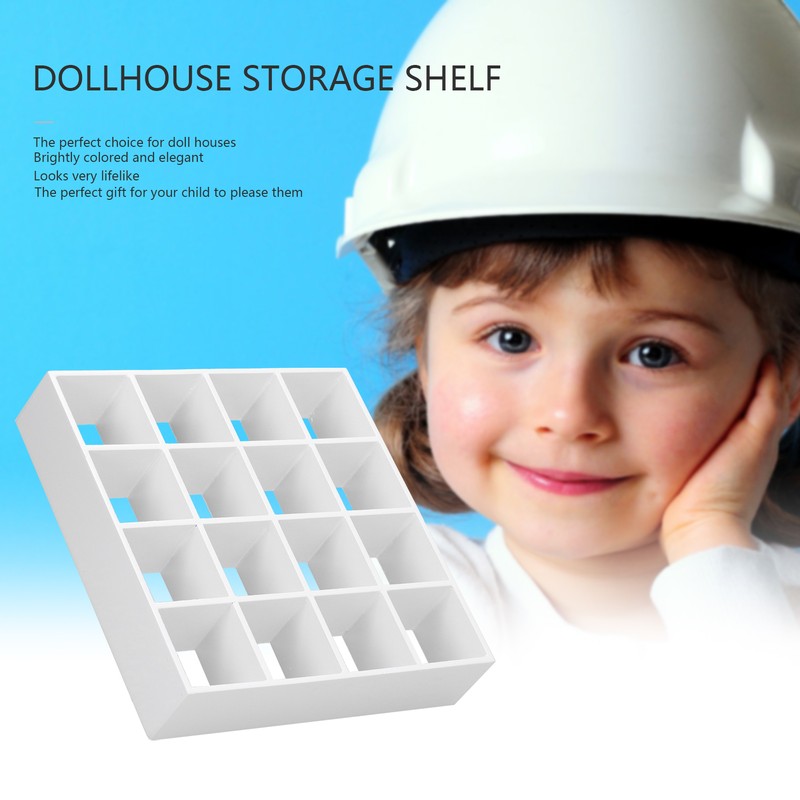 1:12 Dollhouse 16 Grid Display Shelf Miniature Wooden Storage Rack