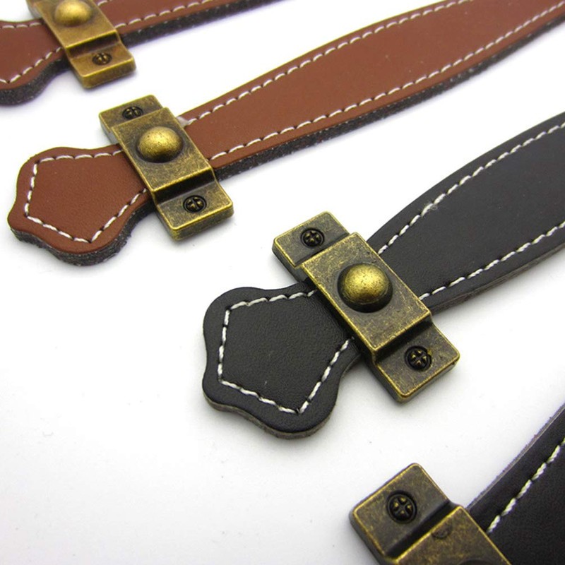 HEALLILY Leather Furiture Handle Trunk Pull Handle Luggage Strap Replacement