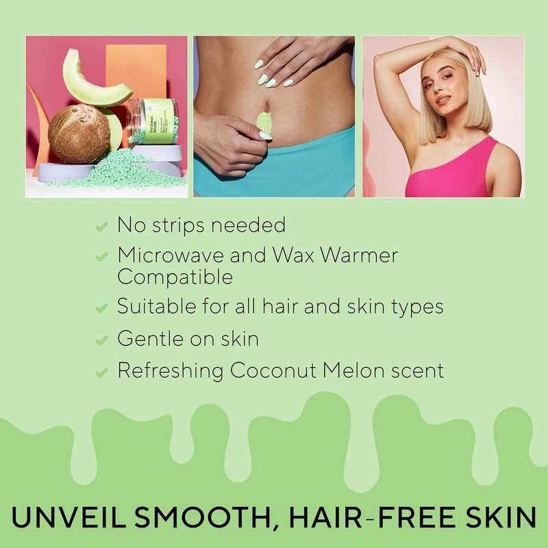 Sliick Perlas de Cera Dura Coconut Melon, Depilación Suave para