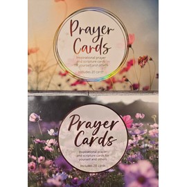 CrownJewlz Christian Floral Splash Prayer & Scripture Cards, 2 Assorted Sets (20 ct Each), (PRAY-00-2)