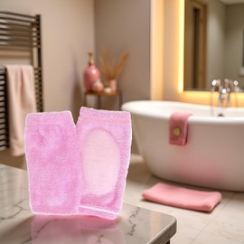 1Pair Pink Elbow Moisturizing Sleeve,Elbow Gel Cover Heel Socks Elbow Sleeves Elbow Pads for SPA Moisturizing Dry Cracked Skin Care for Exfoliating Soften,Foot and Hand Care,Beauty and Personal Care