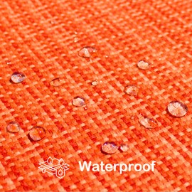 Kevin Textile Pack of 2 Decorative Outdoor Waterproof Fall Throw Pillow Covers Stripe Square Pillowcases Autumn Decorative Modern Cushion Cases for Patio Couch Bench 18 x 18 Inch Orange