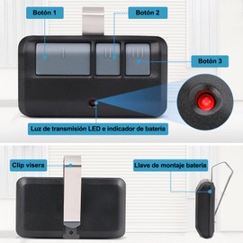 QEWDAEQ Control de Portón Eléctrico Universal, Abridor de Puerta de Garaje Control Remoto, 100M Distancia de Control, Compatible Liftmaster, Chamberlain y Craftsman