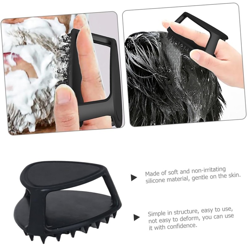 Cepillo Exfoliante Negra para Barba y Cuero Cabelludo de Silicona
