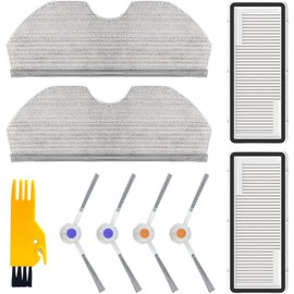 HASTHIP® Accesorios para Aspiradora Robot Narwal Freo X Plus, Repuestos con 4 Cepillos Laterales, 2 Paños de Mopa, 2 Filtros y 1 Cepillo de Limpieza (9 Piezas)
