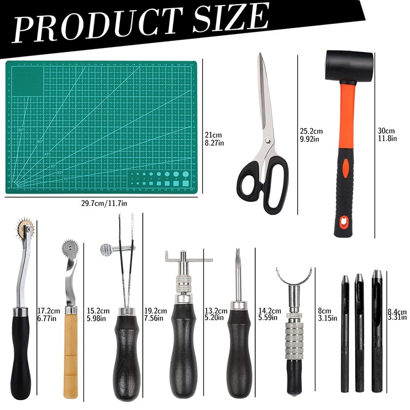 328PCS Leather Working Kit, Leather Working Tools with Manual -