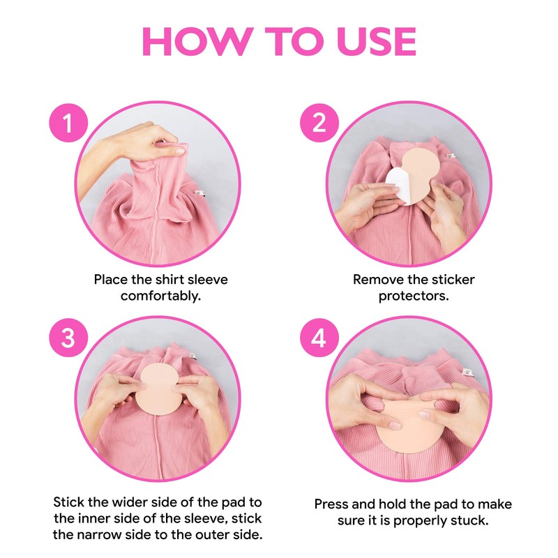 100 Pcs Large Underarm Sweat Pads for Women - Armpit