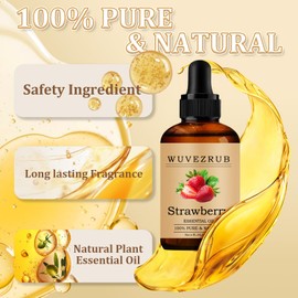 Wuvezrub Strawberry Essential Oil 120ML - 100% Pure and Natural Oils for Aromatherapy Diffuser - 4 Fl Oz/Strawberry