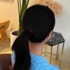 Black low bun ponytail wig hair tie / 로우번 포니테일 가발머리끈 검정