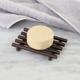 iDesign Steel Self-Draining Kitchen and Bathroom Bar Soap Holder, The Kyoto Collection - 4.25" x 3" x 0.5", Bronze