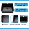 18x18 inch Drop in Bar Sink Black, Topmount Stainless Steel