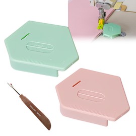 MADGININE Magnetic Seam Guide for Sewing Machine 2 Pcs Seam Guide for Sewing Machine, Polygonal Hemmer Guide with Scale for Easy Fabric Measurement and Alignment, with Seam Ripper