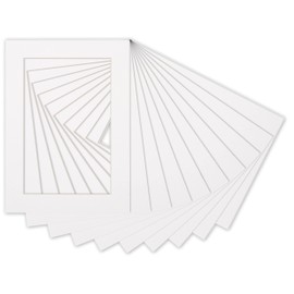 6x8 Mat for 8x10 Frame - Precut Mat Board Acid-Free White 6x8 Photo Matte Made to Fit a 8x10 Picture Frame, Premium Matboard for Family Photos, Show Kits, Art, Picture Framing, Pack of 10 Mats