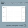 POPRUN Planner 2025-2026 (Medium 6.75''x 8.75''), Horizontal Weekly Notebook Jul.2025