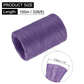 MECCANIXITY 2 Rolls Raffia Paper Ribbon Bulk,1/4 Inch Wide 110 Yards Dark Purple Twine String Paper Yarn for DIY Craft Weaving, Decoration, Gift Wrapping