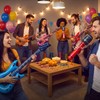 8PCS Inflatable Guitar and Microphone,Inflatable Instruments Kit Adults