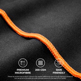 illusion Microfibre Towel for Active Sports 40x80cm - Lightweight Quick Dry Towel - Gym Towel Ideal for Dancing, Yoga, Running, Cycling (Black - Orange, Pack of 1)