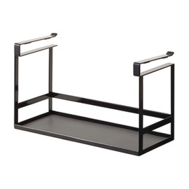 Yamazaki 2467 Under Cabinet Seasoning Rack, Black, Approx. W 12.0 x D 4.9 x H 7.1 inches (30.5 x 12.5 x 18 cm), Tower Kitchen Rack, Hanging Shelf