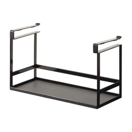 Yamazaki 2467 Under Cabinet Seasoning Rack, Black, Approx. W 12.0 x D 4.9 x H 7.1 inches (30.5 x 12.5 x 18 cm), Tower Kitchen Rack, Hanging Shelf