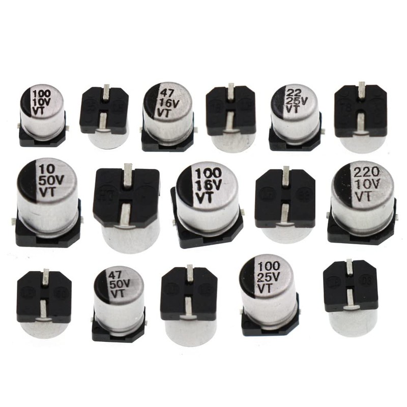 400Pcs Lot 1UF-1000UF 6.3V-50V 24 Value SMD Aluminum Electrolytic Capacitors