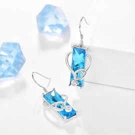 Dreamboat Sterling Silver Nurse Earrings for Women Stethoscope Earrings Hook Dangle Blue Crystal Jewelry Nurse Graduation Retirement Appreciation Gifts