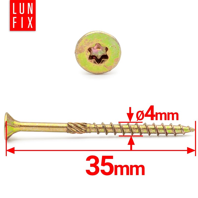 Lun Fix Chipboard Screws 4.0 x 35 mm | Pack