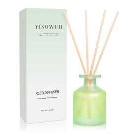 YISOWUH Reed Diffuser - Jasmine Lily 3.38oz (100ml) 1 Pack Essential Oil Reed Diffuser Set with 8 Sticks, Long Lasting Fragrance for Home, Bathroom, Bedroom, Room, Decor