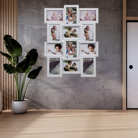 Trendi® Large Multi Aperture Picture Photo Frame Holds 12 x 6x4 Inch Photo Frames, Collage Picture Wall-Mounted frame (White)