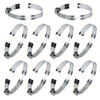 10Pcs Narrow Band 12mm Steel Adjustable Hose Clamp Hoop 59-82mm