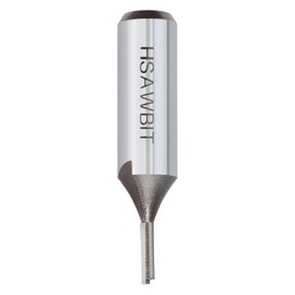 hsawbit Straight Single Flute Router Cutter - 1/2 Inch Shank, 4mm Cut Diameter & 20mm Cut Length, Flush Trim Router Bit for Woodworking
