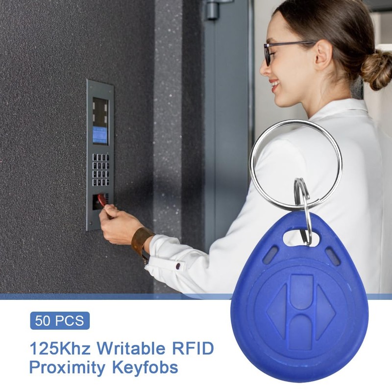 EUIEUT 50 Pcs 125kHz RFID Key Fob Proximity ID Card